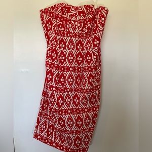 J Crew strapless ikat dress